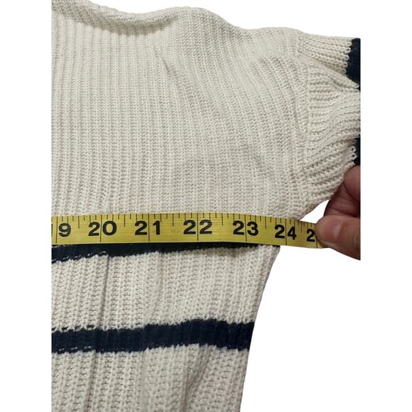 Madewell Nautical Stripe Oversized Pocket Pullover Sweater White Navy, size S - Picture 5 of 8